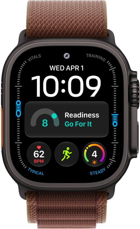 Apple Watch Ultra 4 GPS + Cellular, 49 мм, корпус из чёрного титана, ремешок Alpine цвета «бургунди»