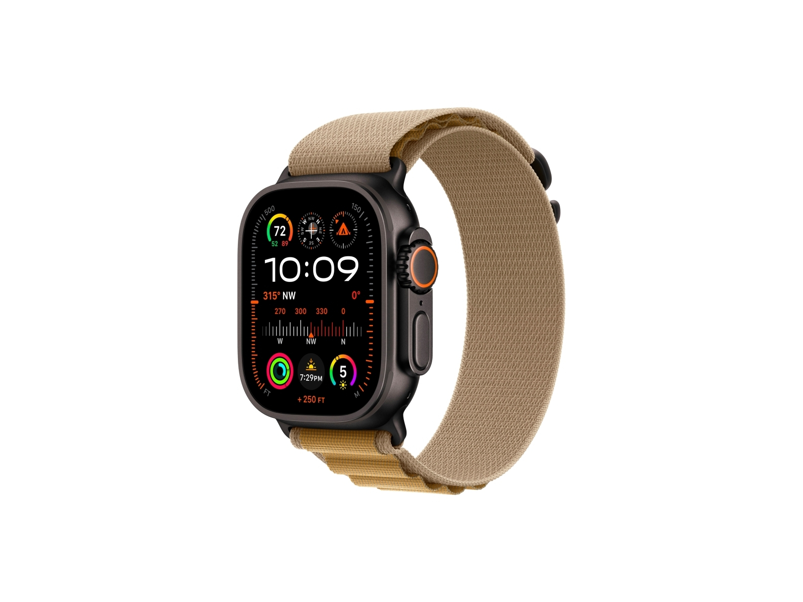 Apple Watch Ultra 2 GPS + Cellular, 49 мм, корпус из черного титана, ремешок Alpine коричневого цвета