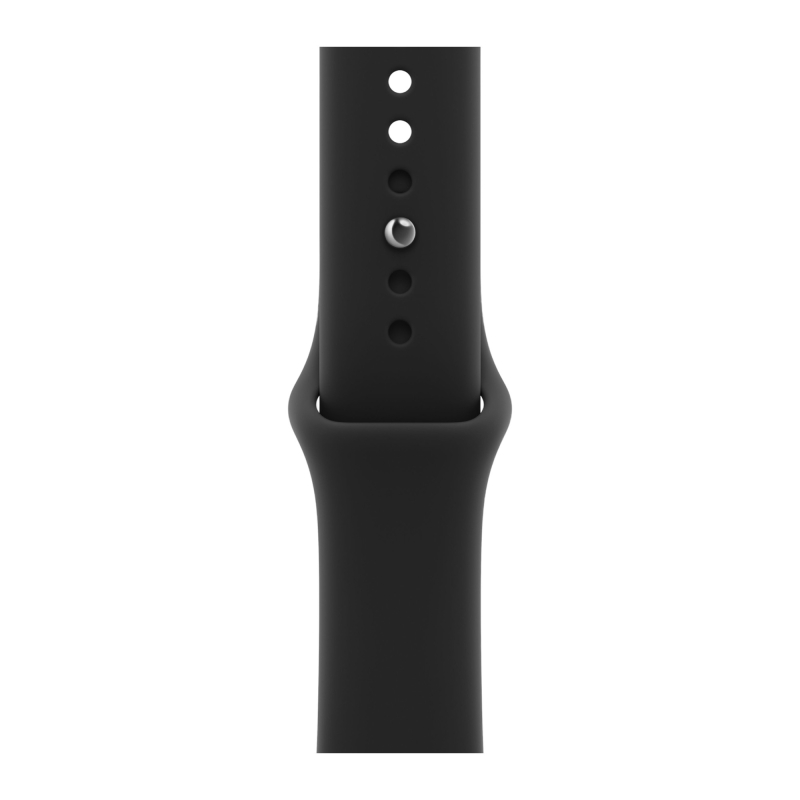 Apple Watch Series 12, 42 мм, корпус из алюминия чёрного цвета, спортивный ремешок чёрного цвета