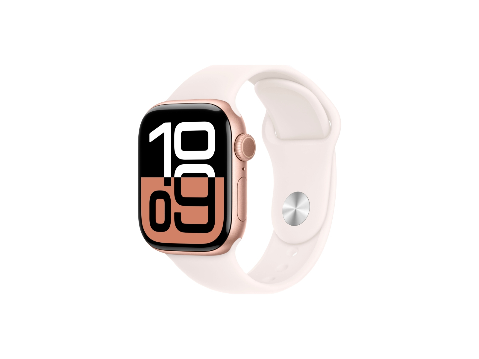 Apple Watch Series 10, 42 мм, корпус из алюминия цвета «розовое золото», спортивный ремешок розового цвета