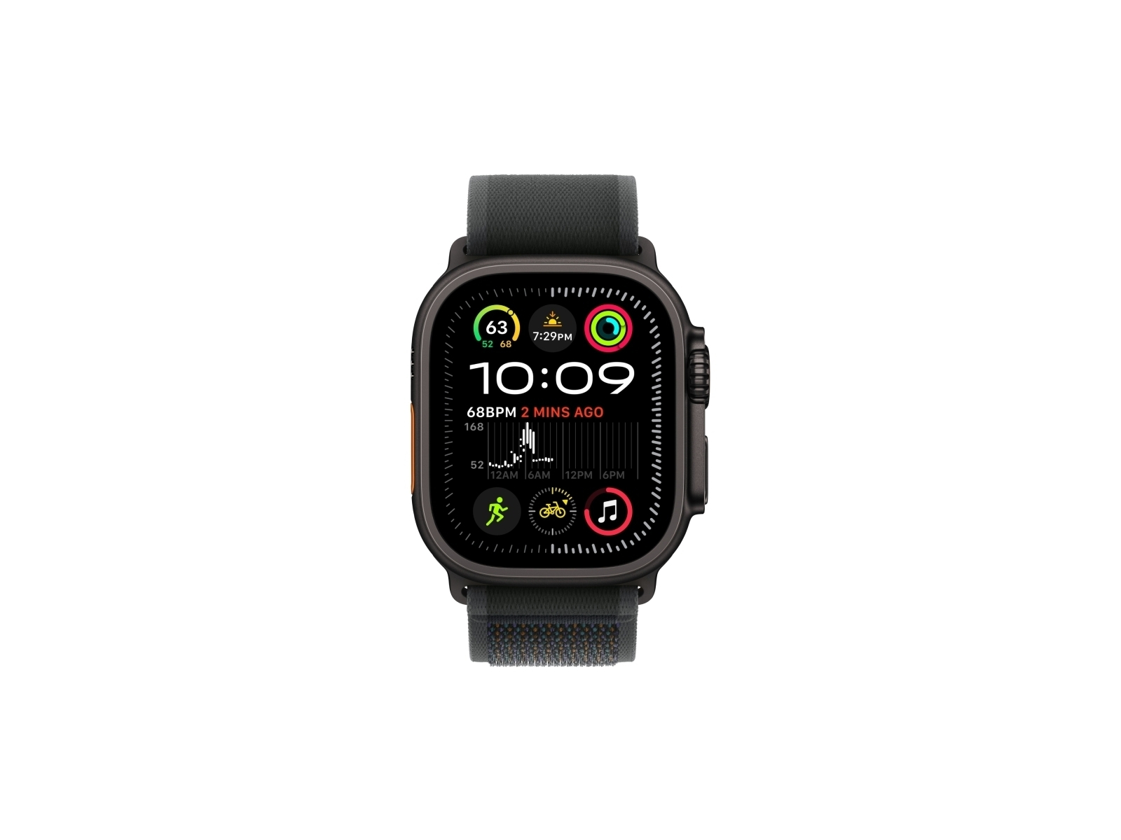 Apple Watch Ultra 2 GPS + Cellular, 49 мм, корпус из титана, ремешок Trail черного цвета