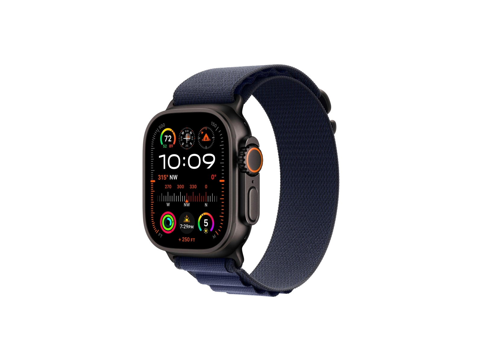 Apple Watch Ultra 2 GPS + Cellular, 49 мм, корпус из черного титана, ремешок Trail синего цвета