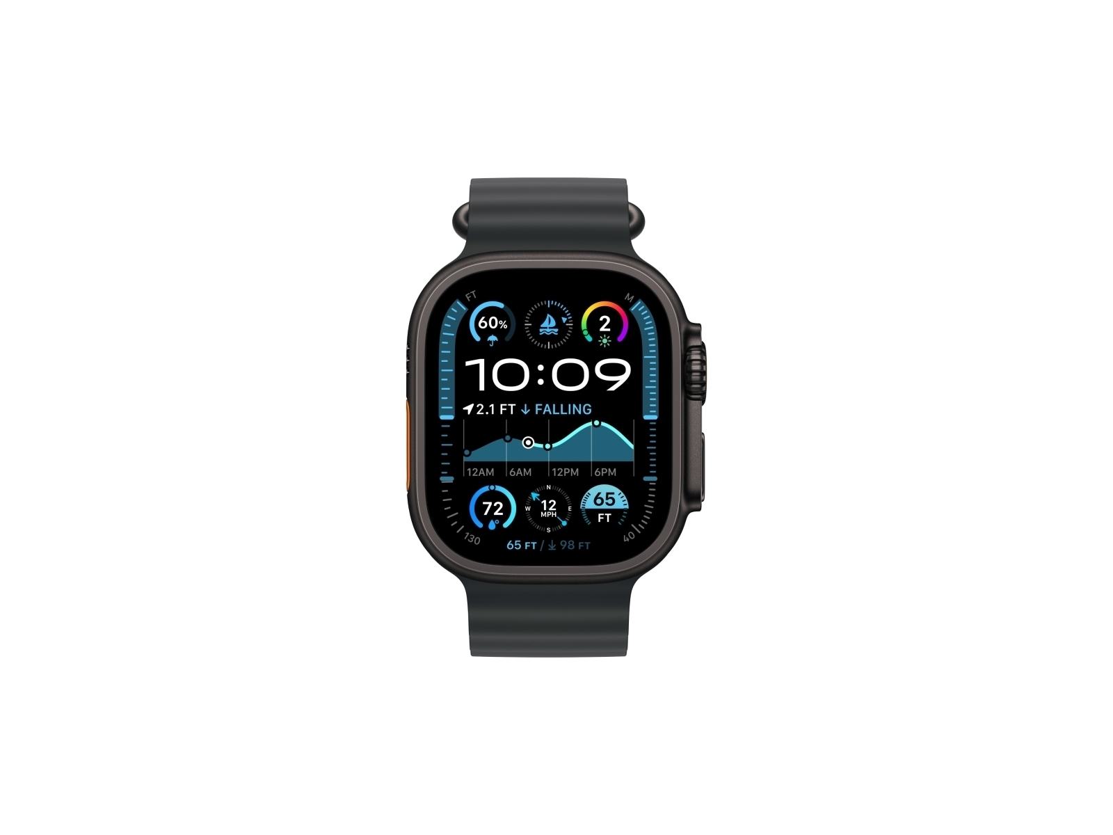 Apple Watch Ultra 2 GPS + Cellular, 49 мм, корпус из черного титана, ремешок Ocean черного цвета