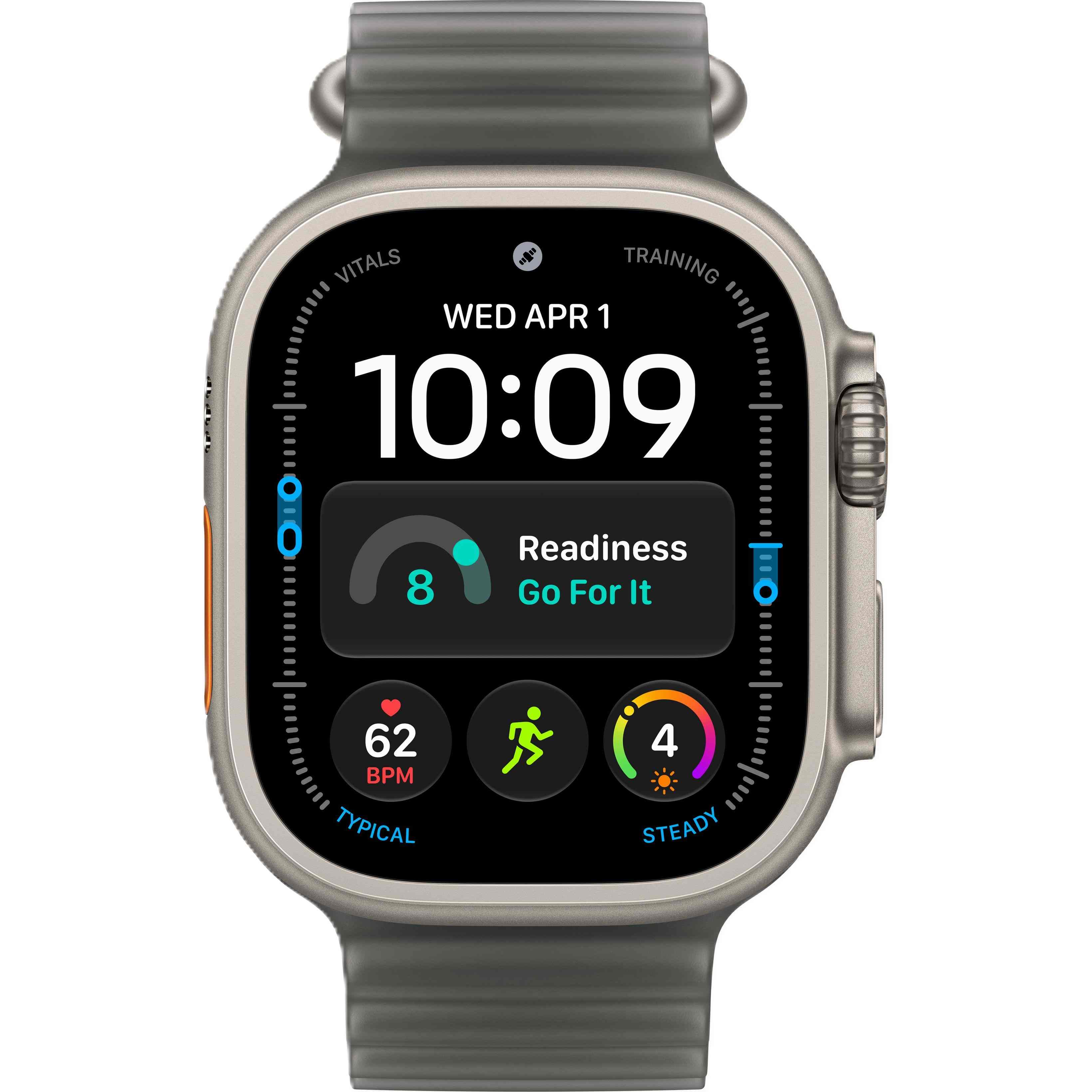 Apple Watch Ultra 4 GPS + Cellular, 49 мм, корпус из титана, ремешок Ocean цвета «полупрозрачный чёрный»