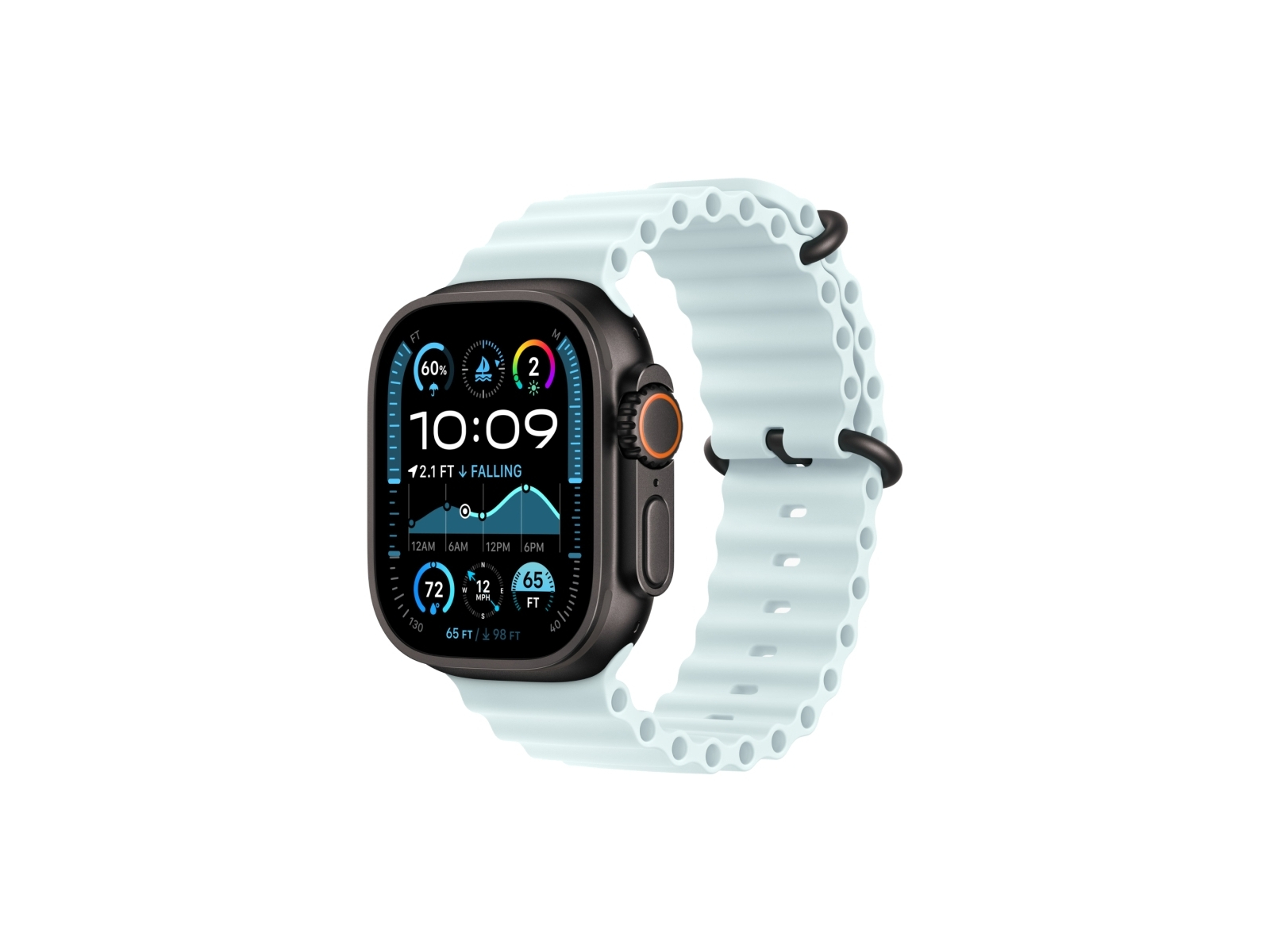 Apple Watch Ultra 2 GPS + Cellular, 49 мм, корпус из черного титана, ремешок Ocean голубого цвета