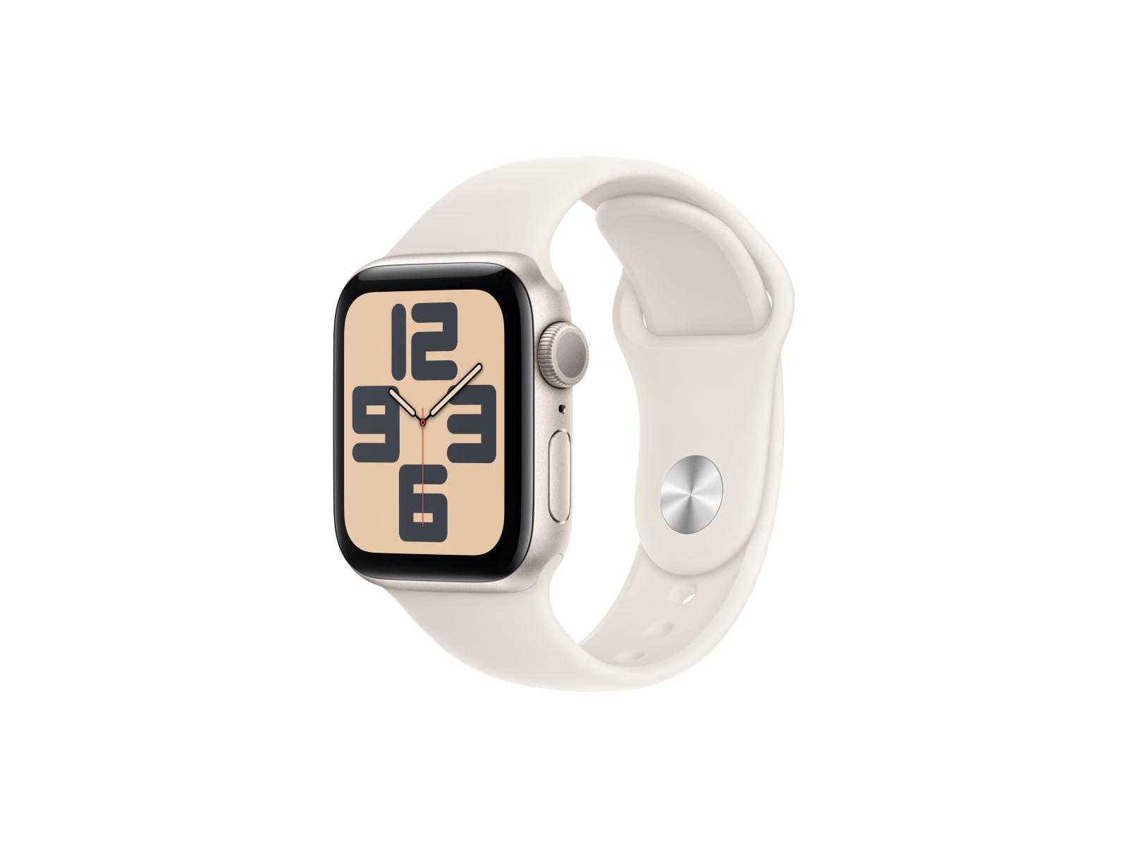Apple Watch SE (2024), 40 мм, корпус из алюминия цвета «сияющая звезда», спортивный ремешок «сияющая звезда»