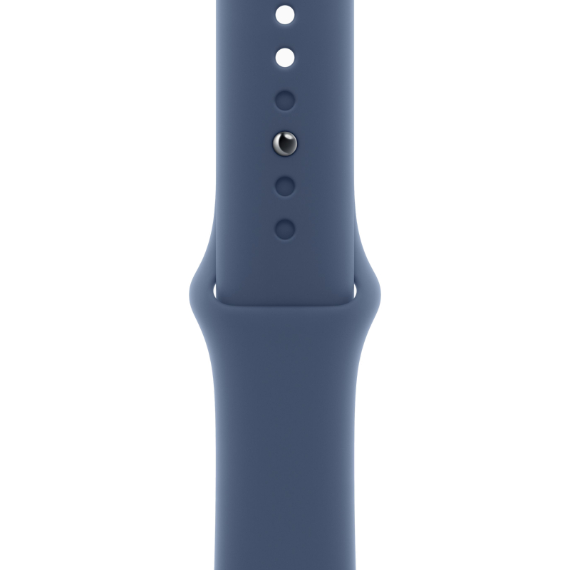 Apple Watch SE (2024), 40 мм, корпус из алюминия серебристого цвета, спортивный ремешок синего цвета