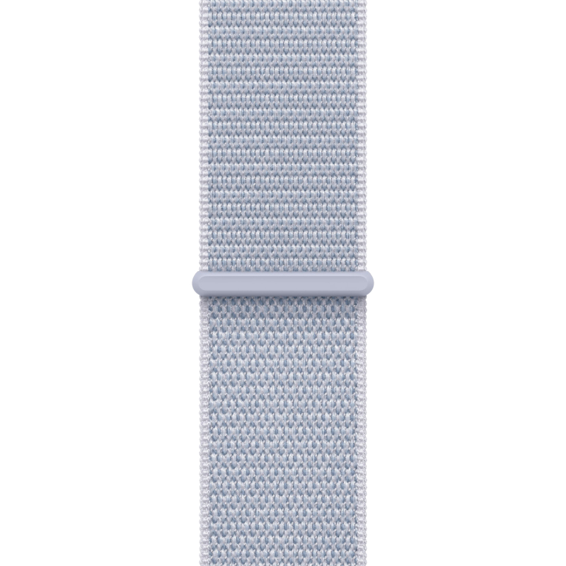 Apple Watch SE (2024), 44 мм, корпус из алюминия серебристого цвета, спортивный ремешок Loop дымчато-голубого цвета