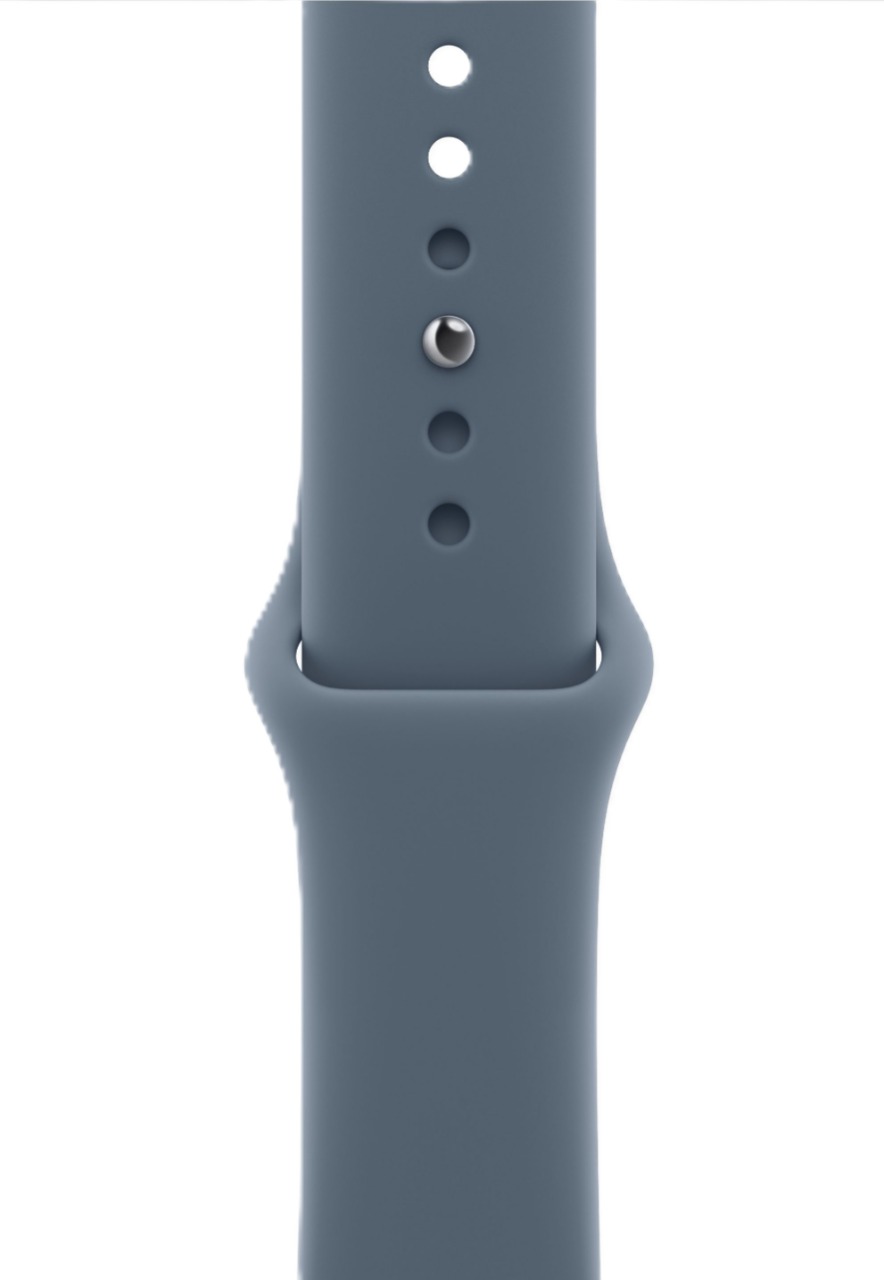 Apple Watch SE (2025), 40 мм, корпус из алюминия цвета «полуночный черный», спортивный ремешок цвета «якорный синий»