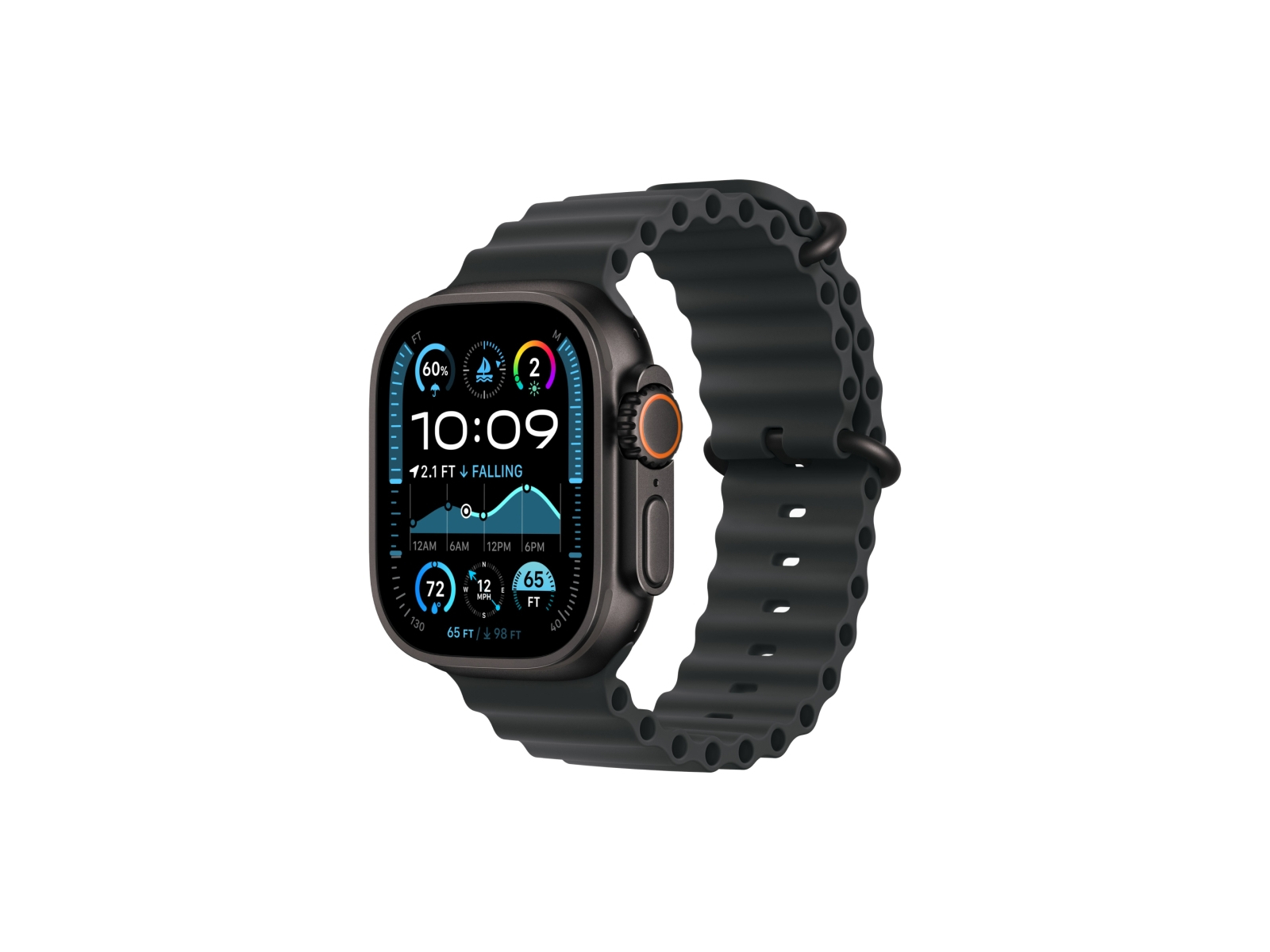 Apple Watch Ultra 2 GPS + Cellular, 49 мм, корпус из черного титана, ремешок Ocean черного цвета