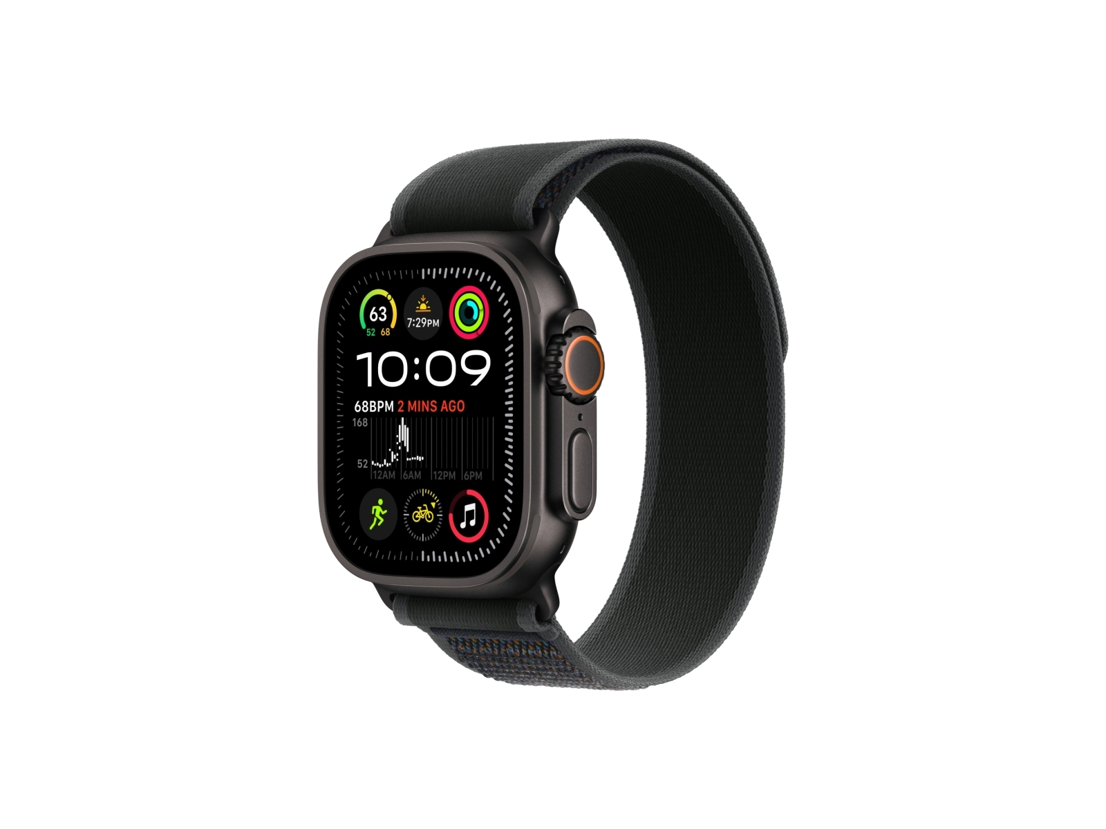 Apple Watch Ultra 2 GPS + Cellular, 49 мм, корпус из титана, ремешок Trail черного цвета