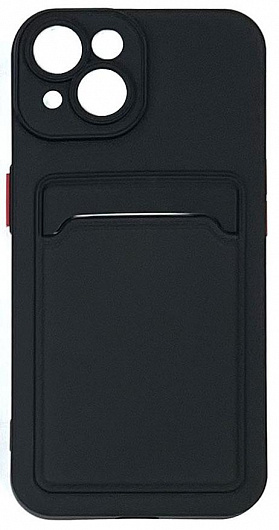 Чехол черный с карманом для карт для iPhone 13 mini