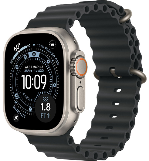Apple Watch Ultra 3 GPS + Cellular, 49 мм, корпус из титана, ремешок Ocean чёрного цвета