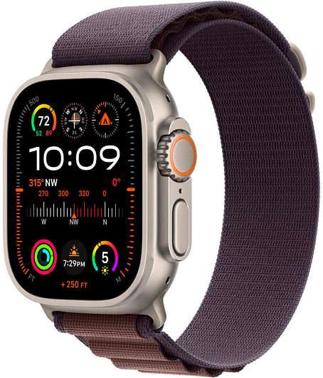 Apple Watch Ultra 2 GPS + Cellular, 49 мм, корпус из титана, ремешок Alpine цвета индиго