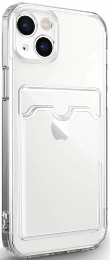 Чехол прозрачный с карманом для карт для iPhone 13 mini