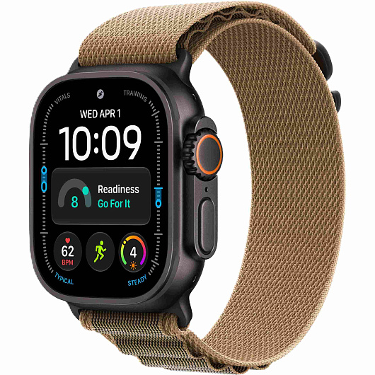 Apple Watch Ultra 4 GPS + Cellular, 49 мм, корпус из чёрного титана, ремешок Alpine цвета «пустынный»