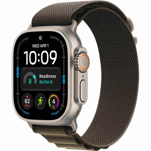 Apple Watch Ultra 4 GPS + Cellular, 49 мм, корпус из титана, ремешок Alpine тёмно-оливкового цвета