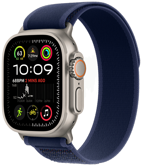 Apple Watch Ultra 2 GPS + Cellular, 49 мм, корпус из титана, ремешок Trail синего цвета