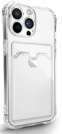 Чехол прозрачный с карманом для карт для iPhone 12