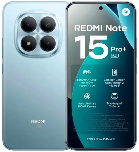Смартфон Xiaomi Redmi Note 15 Pro+ (5G) 8/256 ГБ Голубой