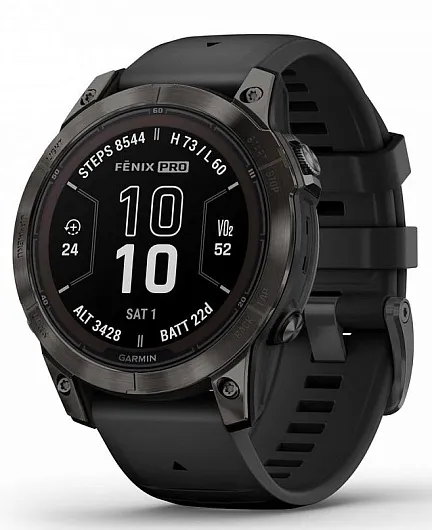 Умные часы Garmin Fenix 7 Pro Sapphire Solar 47мм Угольно-серый