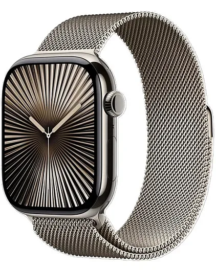 Apple Watch Series 10, 46 мм, корпус из титана, ремешок Milanese цвета "Натуральный титан"