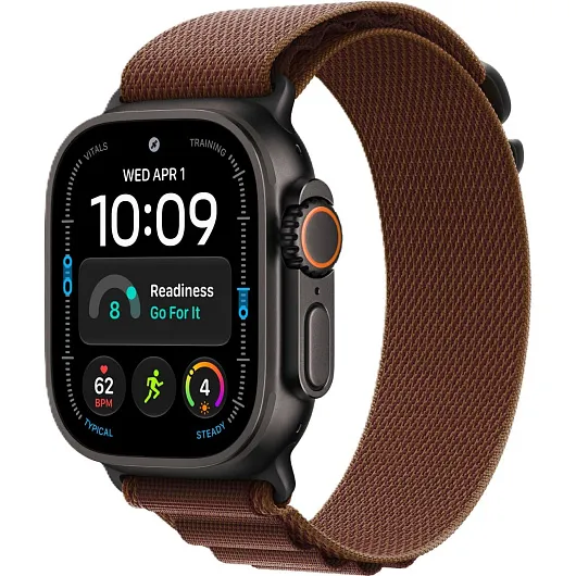 Apple Watch Ultra 4 GPS + Cellular, 49 мм, корпус из чёрного титана, ремешок Alpine цвета «бургунди»