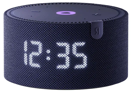 Умная колонка Яндекс Новая Станция Мини (с часами) с Алисой Синий сапфир