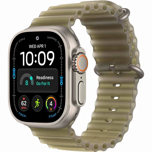 Apple Watch Ultra 4 GPS + Cellular, 49 мм, корпус из титана, ремешок Ocean цвета «полупрозрачная ламинария»