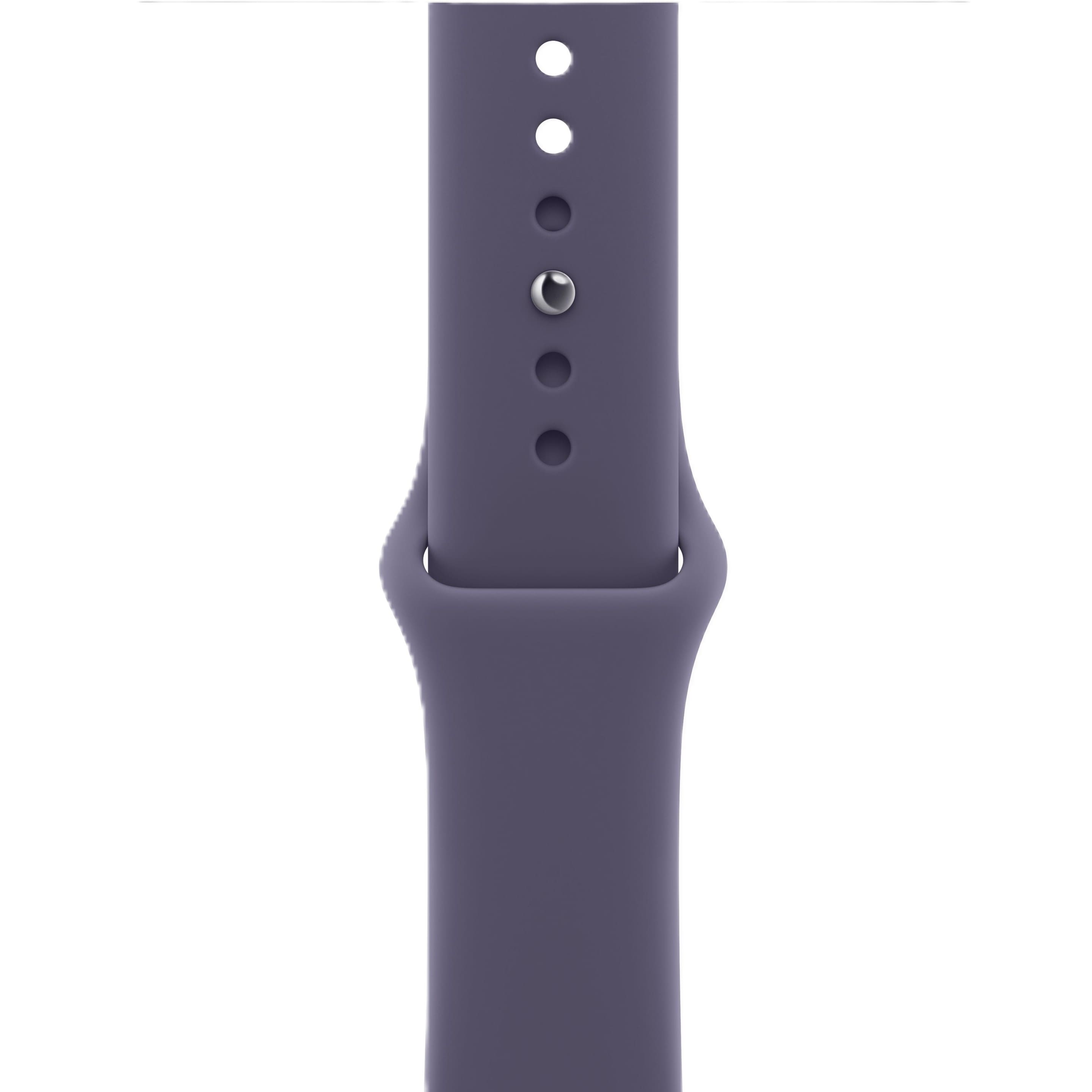 Apple Watch Series 11, 46 мм, корпус из алюминия серебристого цвета, спортивный ремешок цвета "фиолетовый туман"